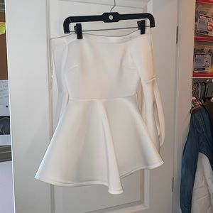 White off the Shoulder White Romper